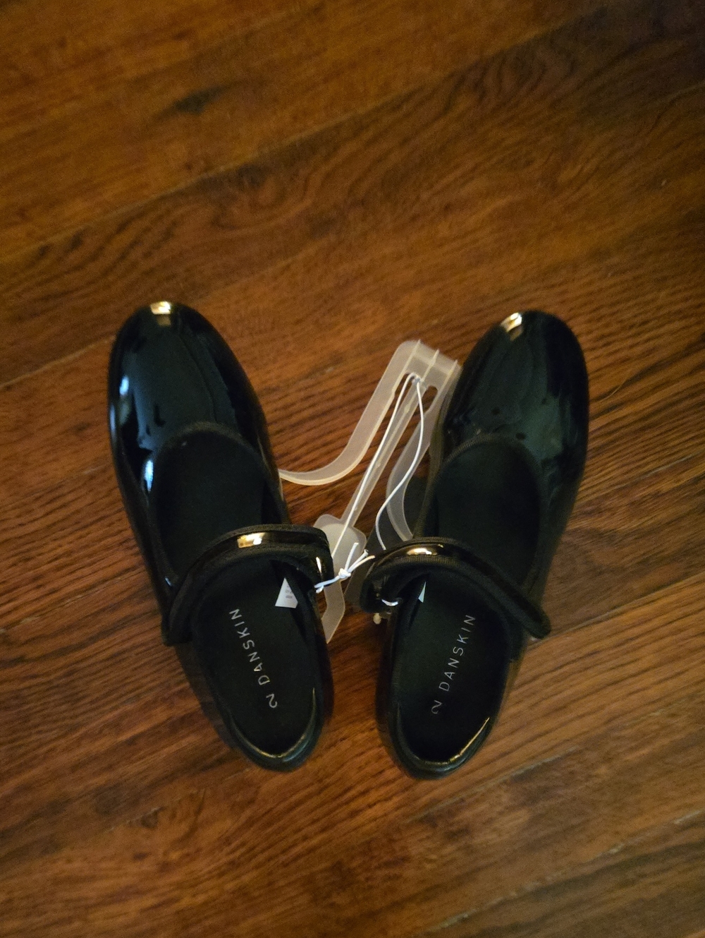 Danskin Black Patent Mary Jane Girls' Tap Shoes.